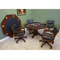 C L Bailey Co. - 54" 3-in-1 Game Table Set with 4 Rocker Swivel Chairs - Tr